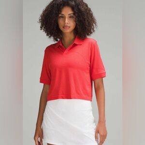 Lululemon Swiftly Tech Relax-Fit Polo Shirt Size: 6 Crop Color: Hot HeatRed Glow